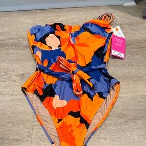 Tabitha Brown One Piece Swimsuit - Orange and Blue